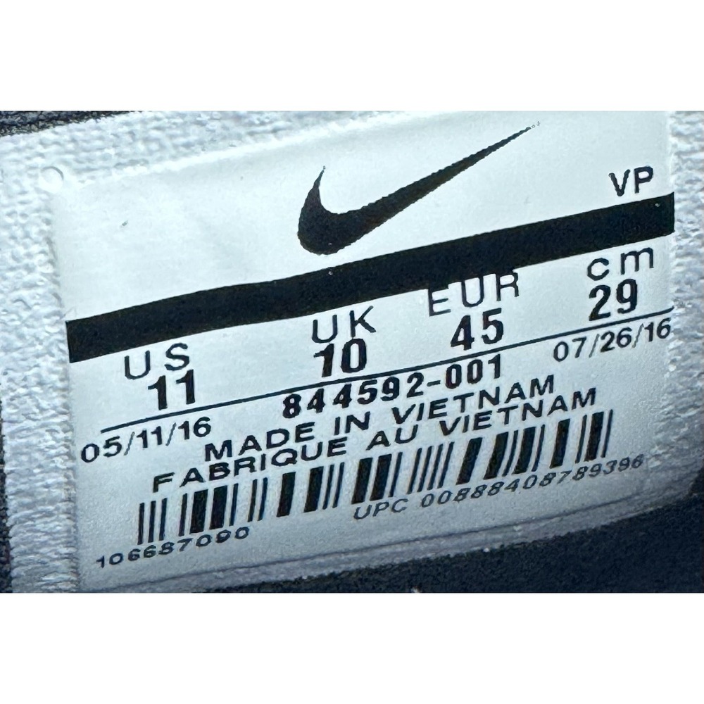 Men's Nike Zoom Devosion Basketball Shoes 844592-001 Size 11 Black White Silver - Picture 9 of 9